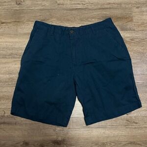 Arizona Jean Co Mens Navy Blue Chino Shorts Size 34 Cotton Twill Flat Front 0828